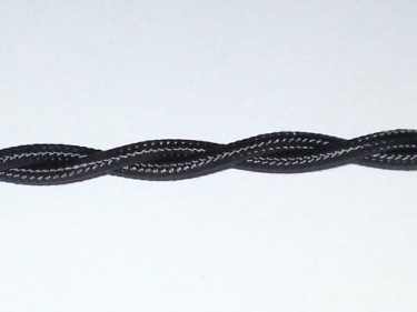 Braided 2 Core Flex Cable Black 0.50mm